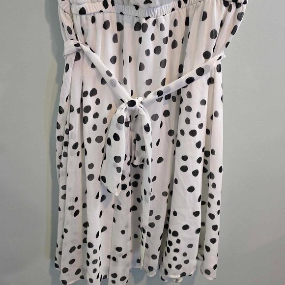 Lane Bryant Smocked Cuff-Sleeve Square-Neck Fit & Flare Dress - Polka Dots NWT - Picture 7 of 11